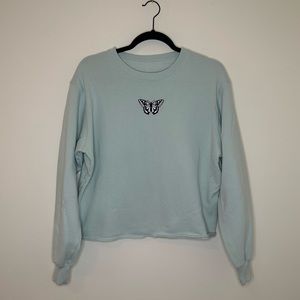 Hollister Cropped Butterfly Crewneck  - Small